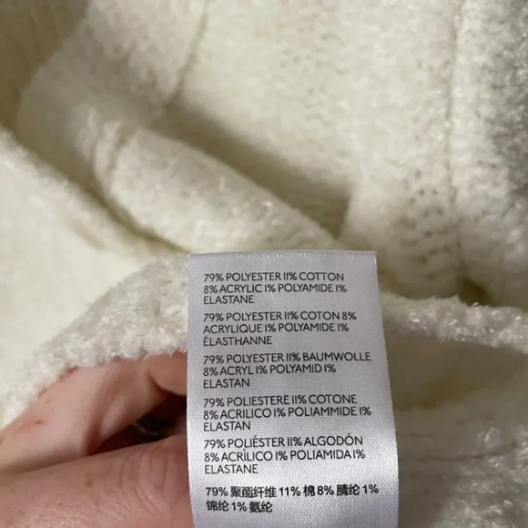 Urban Outfitters UO Soft Chenille Cropped Button Front Cardigan White Size Small - Picture 9 of 9